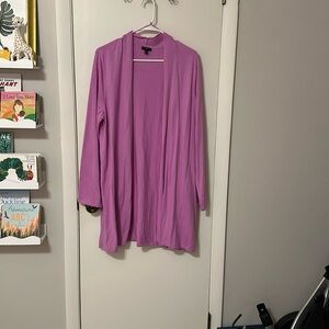 Talbots Lilac Long-Sleeved Open Cardigan